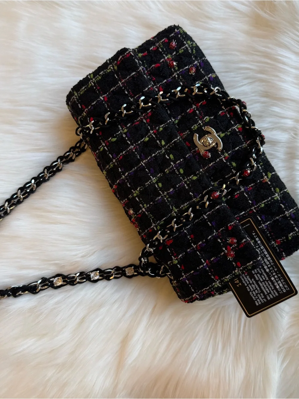 Chanel Ladybug Tweed Flap Bag - Pristine Condition, Full Set